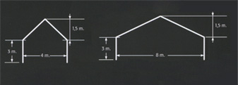 Plano de carpas de 4 y 8 metros